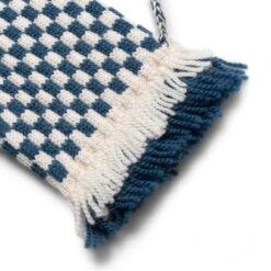 FRINGE CHECK MITTEN -Accessories Promotion Store BodeFRINGECHECKMITTENBLUECREAMOSMRF22KA006 3