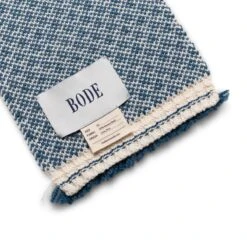 FRINGE CHECK SCARF -Accessories Promotion Store BodeFRINGECHECKSCARFBLUECREAMOSMRF22KA005 5