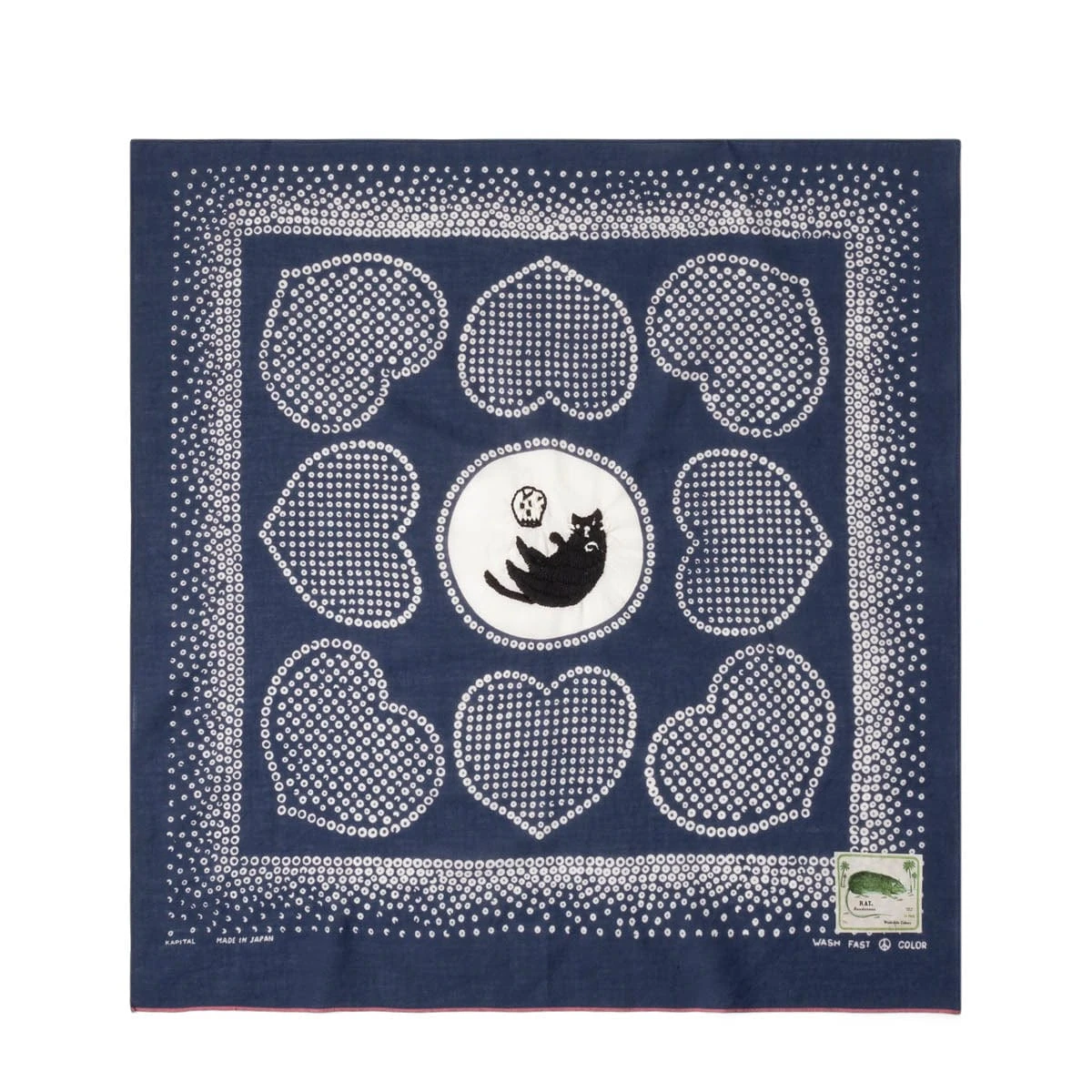 FASTCOLOR SELVEDGE BANDANA (LOVE CAT EMBROIDERY) 3 FASTCOLOR SELVEDGE BANDANA (LOVE CAT EMBROIDERY) - Image 2